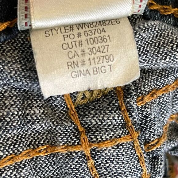 True Religion Bootcut Jeans Womens 27 Gina Big T Dark Wash Straight Mid Rise - Picture 6 of 6